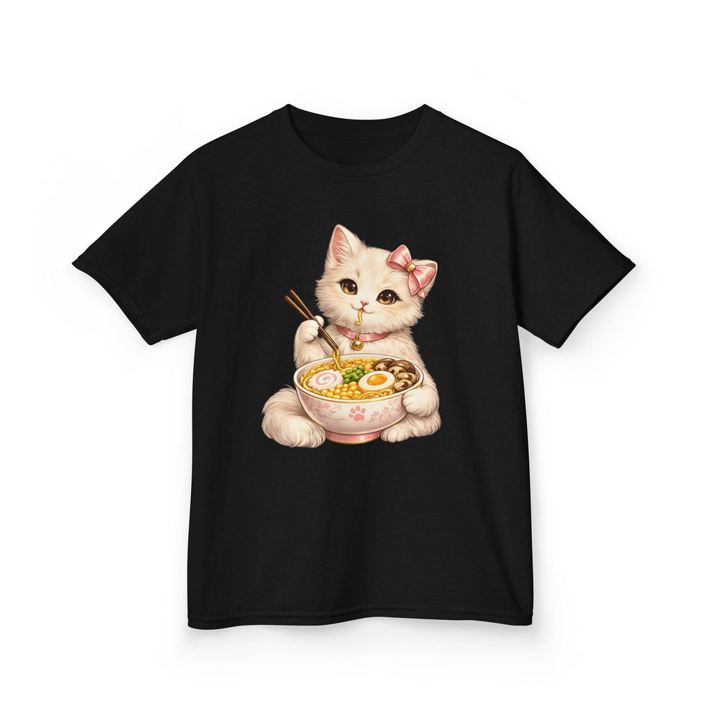 Kids Ramen T-Shirt — 'Ramen Lover' Cute Kitten Eating Ramen Graphic Tee
