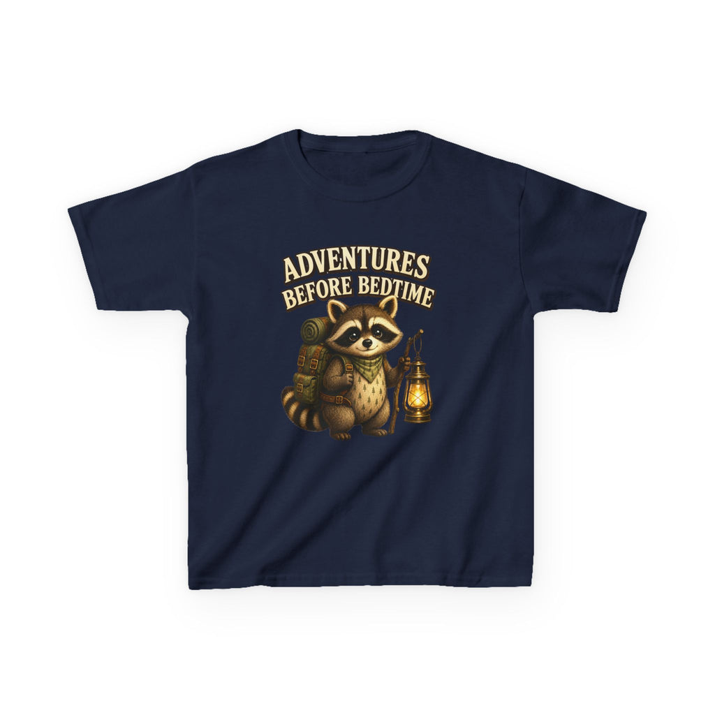 Kids Raccoon T-Shirt — 'Adventures Before Bedtime' Lantern Graphic Tee