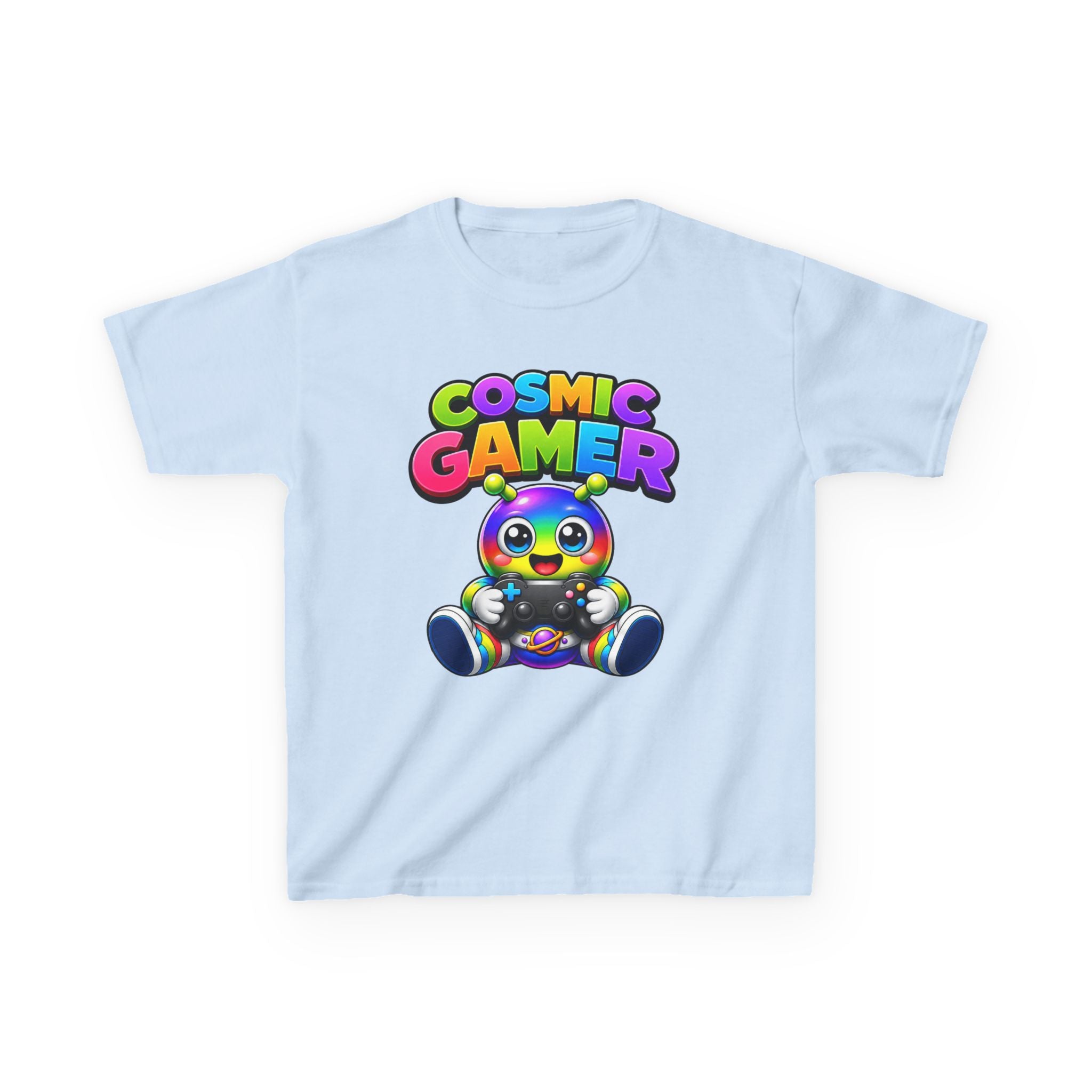 Kids Cosmic Gamer T-Shirt — 'Cosmic Gamer' Rainbow Alien Controller Graphic Tee
