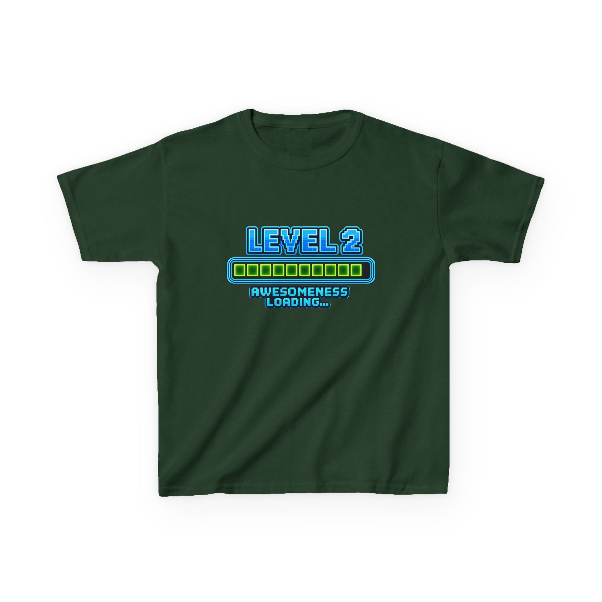 Kids Gaming T-Shirt — 'Level 2: Awesomeness Loading' Gamer Birthday Graphic Tee