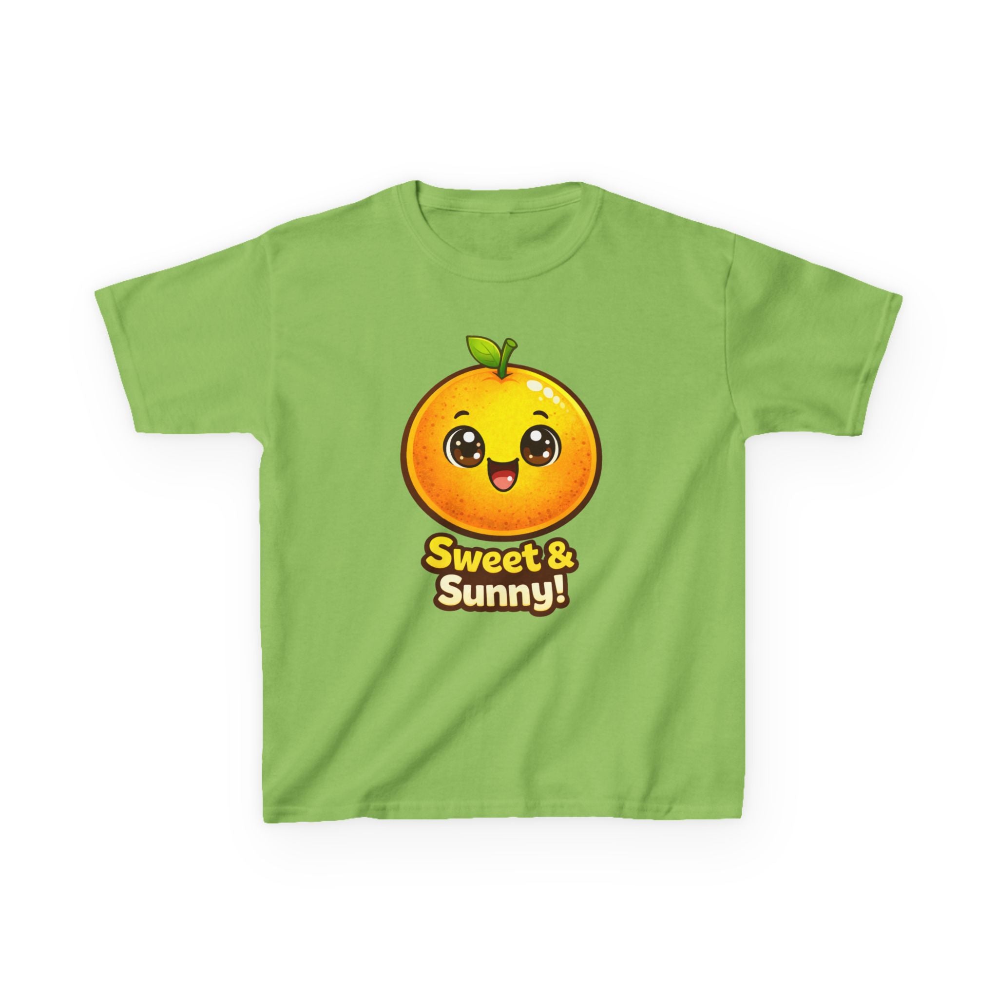 Kids Food T-Shirt — 'Sweet & Sunny!' Kawaii Orange Graphic Tee