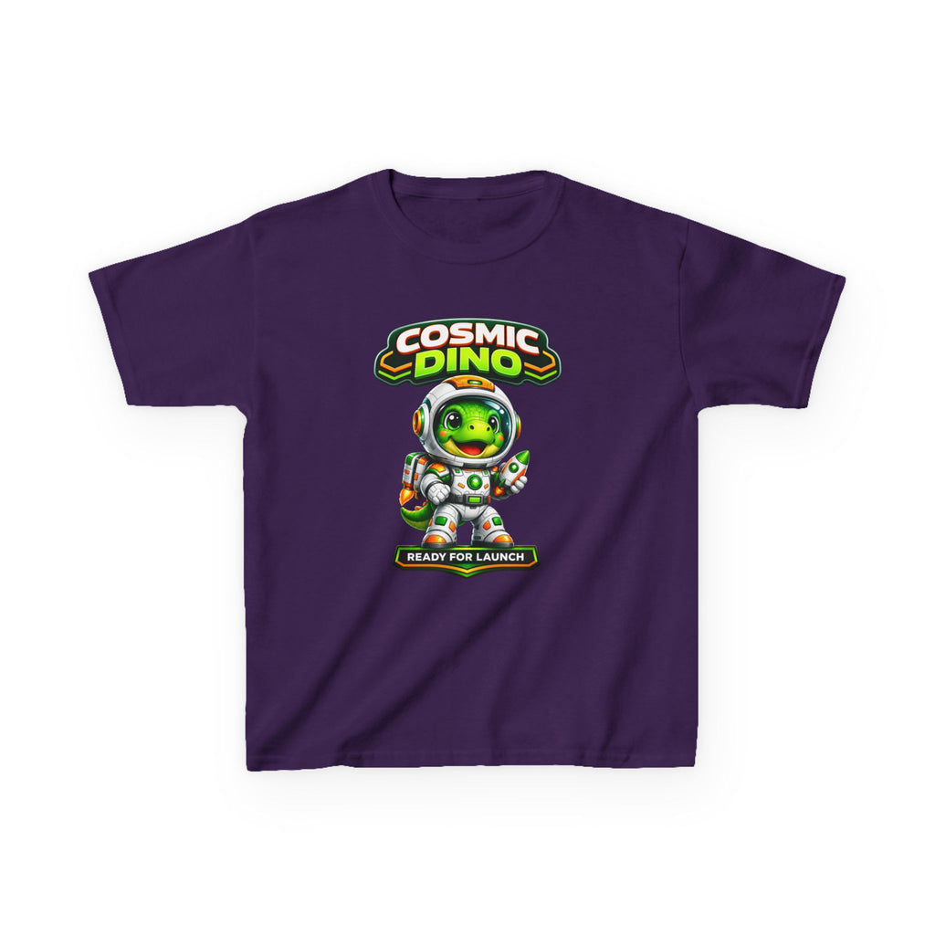 Cosmic Dino Kids T‑Shirt — 'Ready for Launch' Space Dinosaur Tee