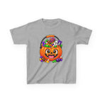 Kidxtr™ Kids Pumpkin T-Shirt — 'Trick or Treat' Jack-O-Lantern Candy Basket Graphic Tee