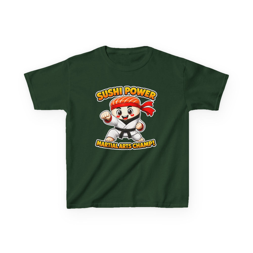 Kids Martial Arts T-Shirt — 'Sushi Power' Karate Champion Graphic Tee