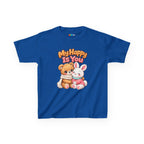 Kidxtr™ Kids Bear & Bunny T-Shirt — 'My Happy Is You' Cute Animal Graphic Tee