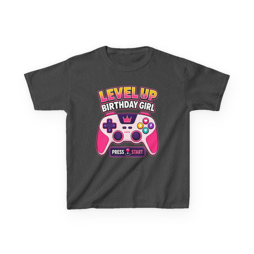 Kids Gaming T-Shirt — 'Level Up Birthday Girl' Gamer Graphic Tee