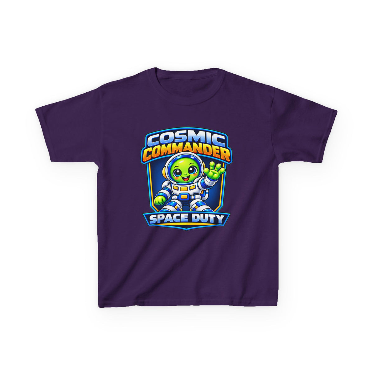 Kidxtr™ Kids Space T-Shirt — 'Cosmic Commander' Space Duty Alien Graphic Tee