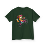 Kids Fox T-Shirt — 'Ride Bold' Cartoon Fox Girl on Bike Graphic Tee