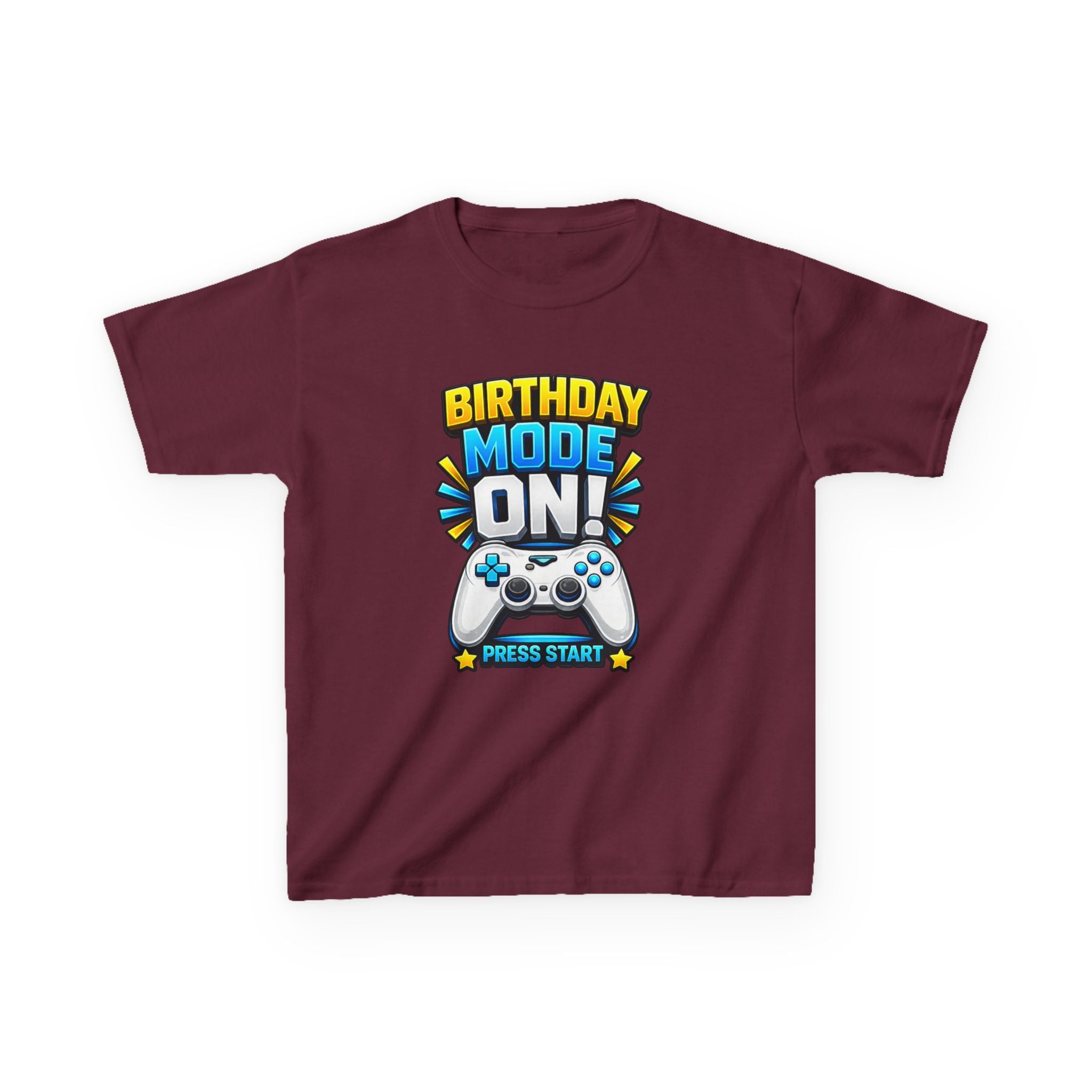 Kids Birthday T-Shirt — 'Birthday Mode On' Gamer Controller Graphic Tee