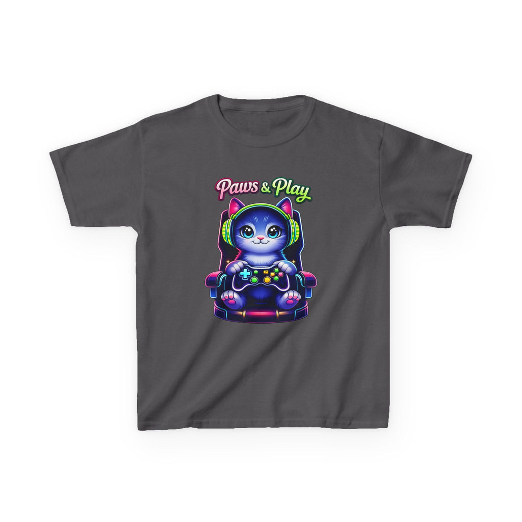 Kids Gamer T-Shirt – Cat Play & Pause Graphic Tee