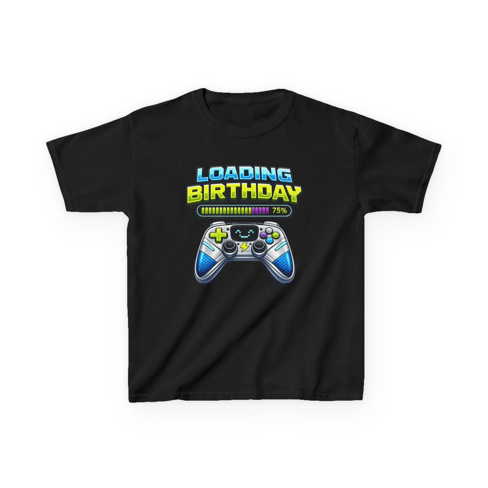 Kids Loading Birthday T-Shirt — 'Loading Birthday' Video Game Controller Graphic Tee