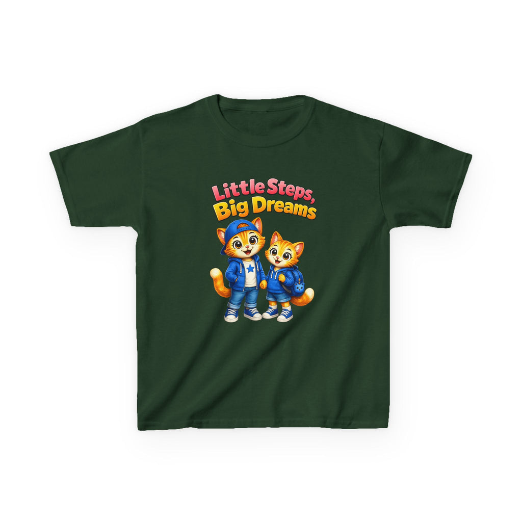 Kids Fox T-Shirt — 'Little Steps, Big Dreams' Cute Foxes Back-to-School Graphic Tee