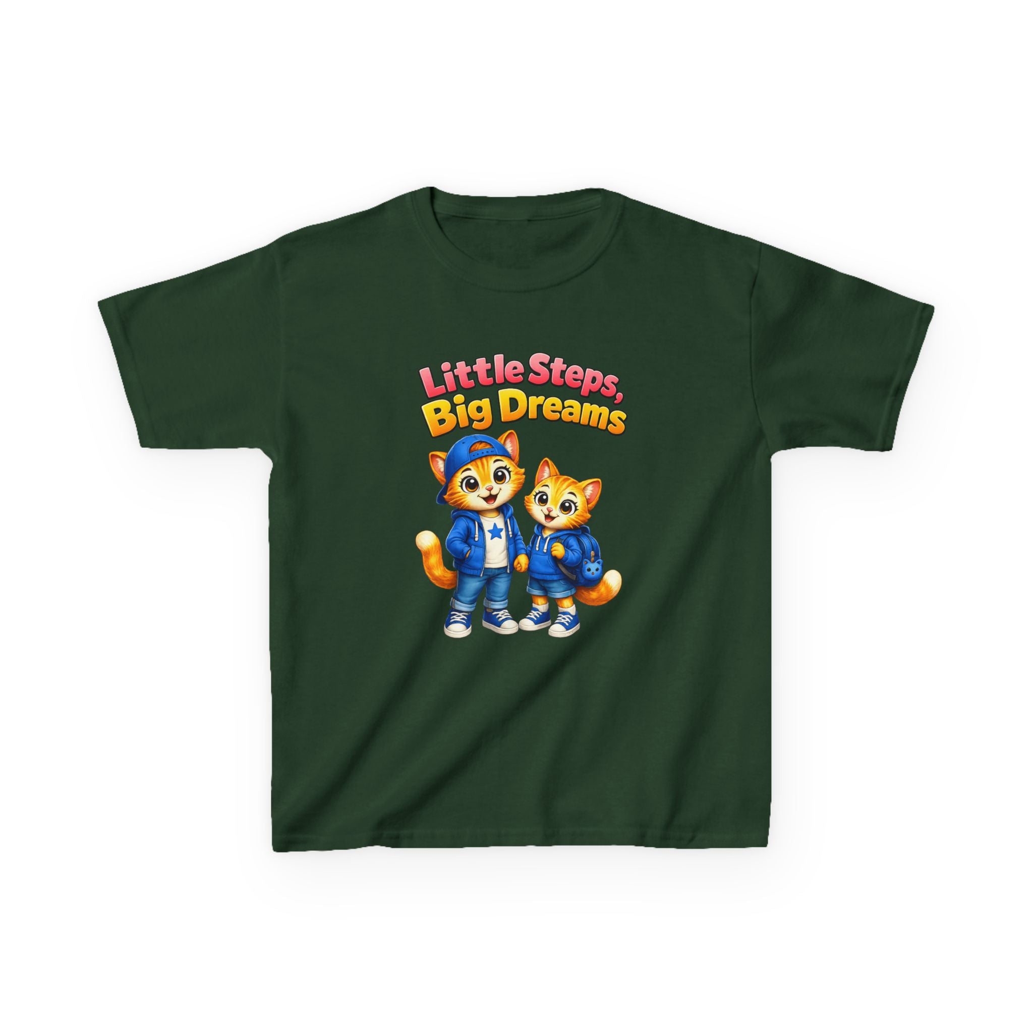 Kids Fox T-Shirt — 'Little Steps, Big Dreams' Cute Foxes Back-to-School Graphic Tee