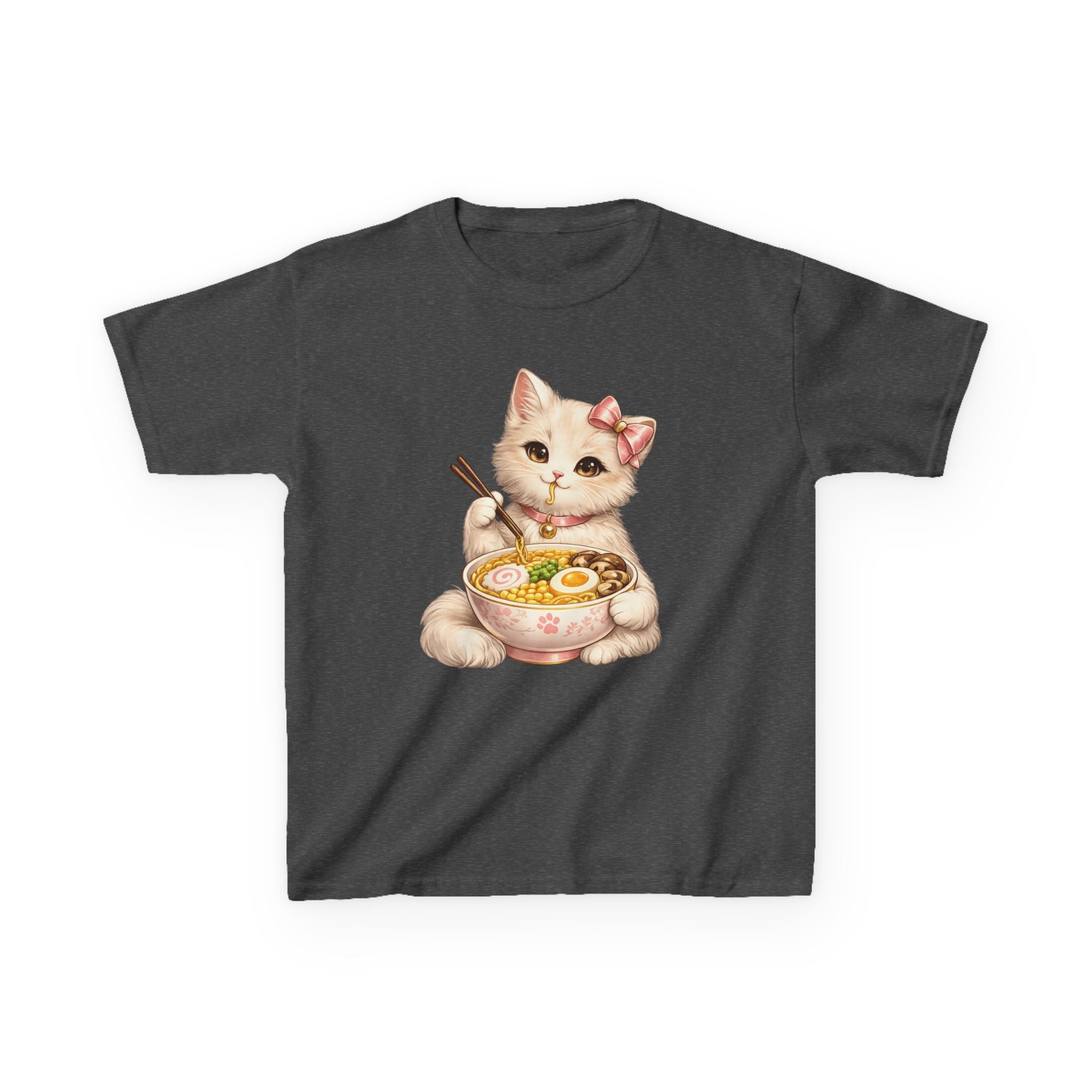 Kids Ramen T-Shirt — 'Ramen Lover' Cute Kitten Eating Ramen Graphic Tee