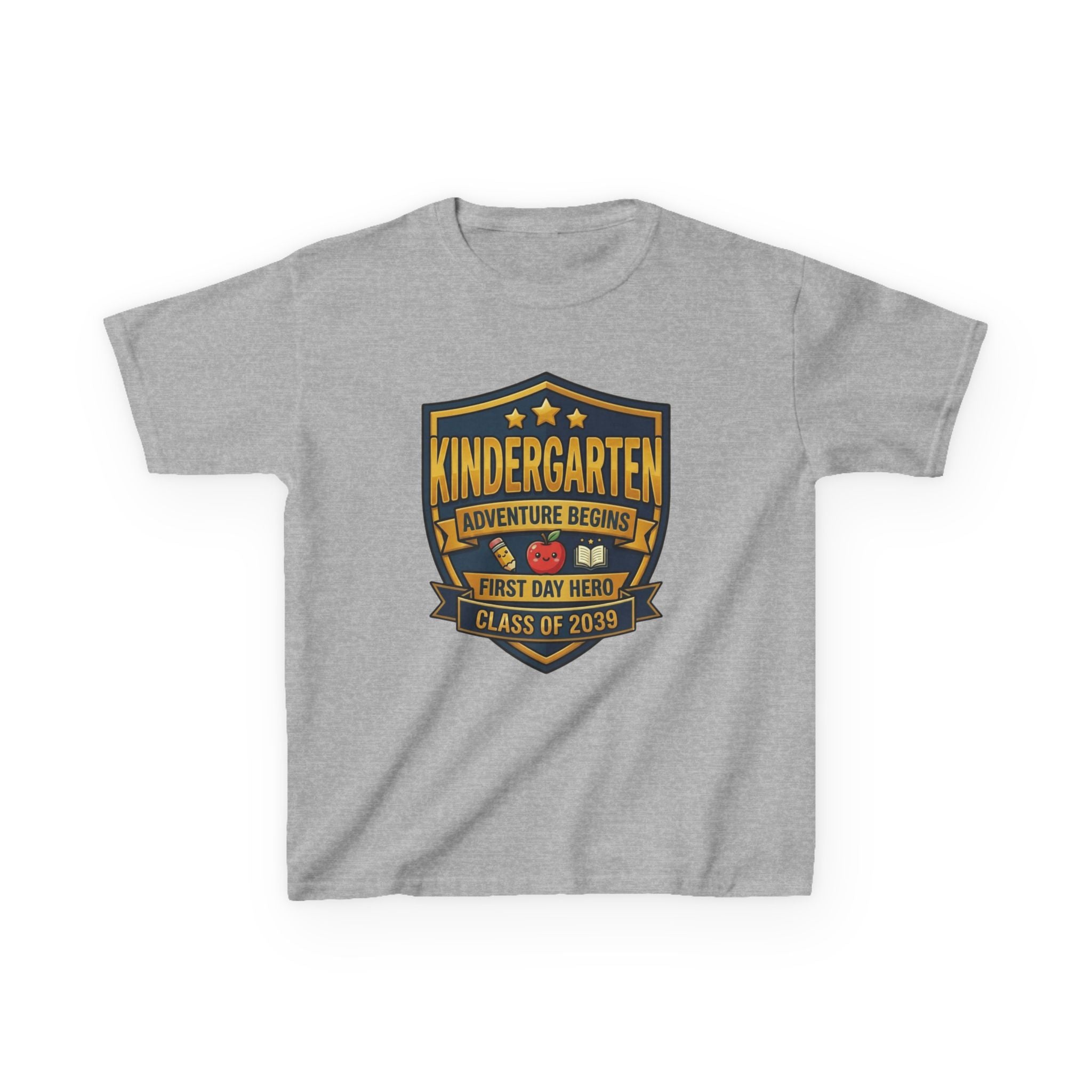 Kids School T-Shirt — 'Adventure Begins' Kindergarten First Day Hero Tee