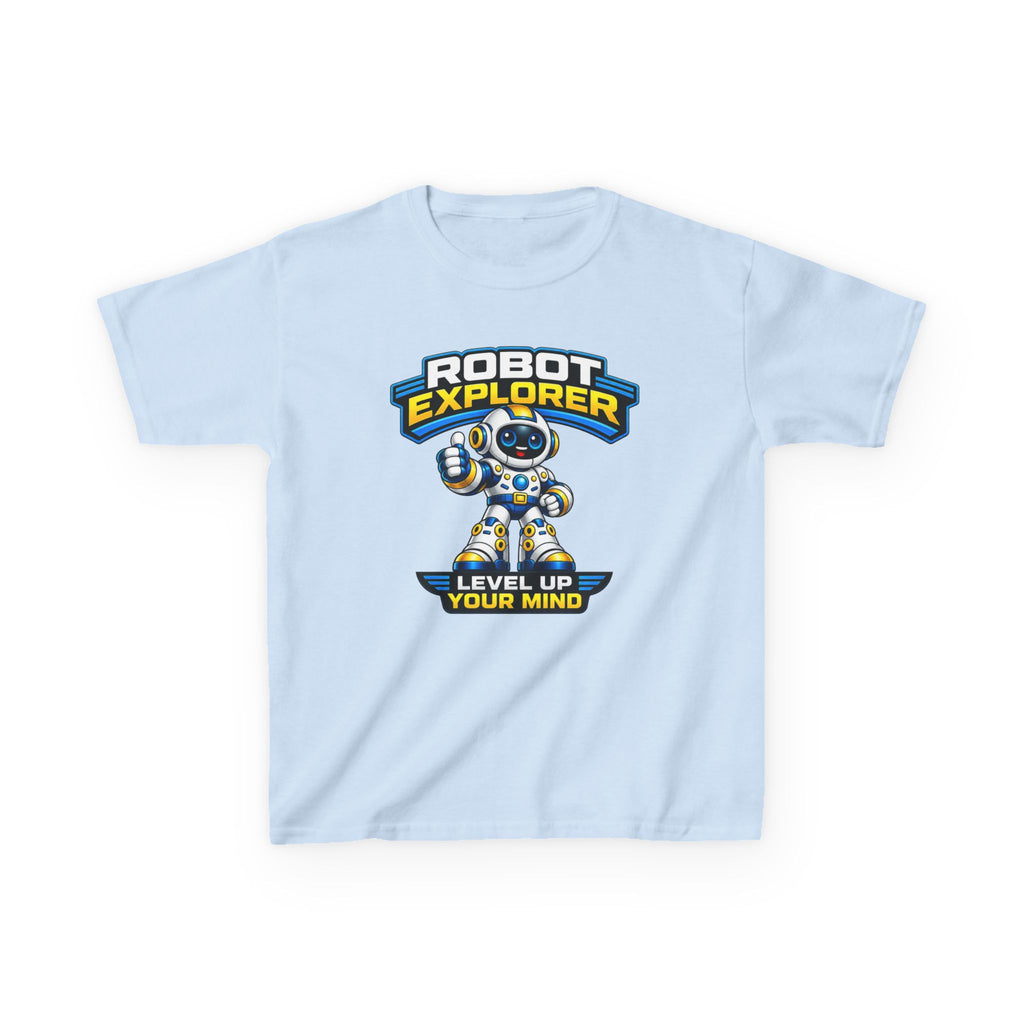Kids T-Shirt – Robot Explorer 'Level Up Your Mind' Graphic Tee