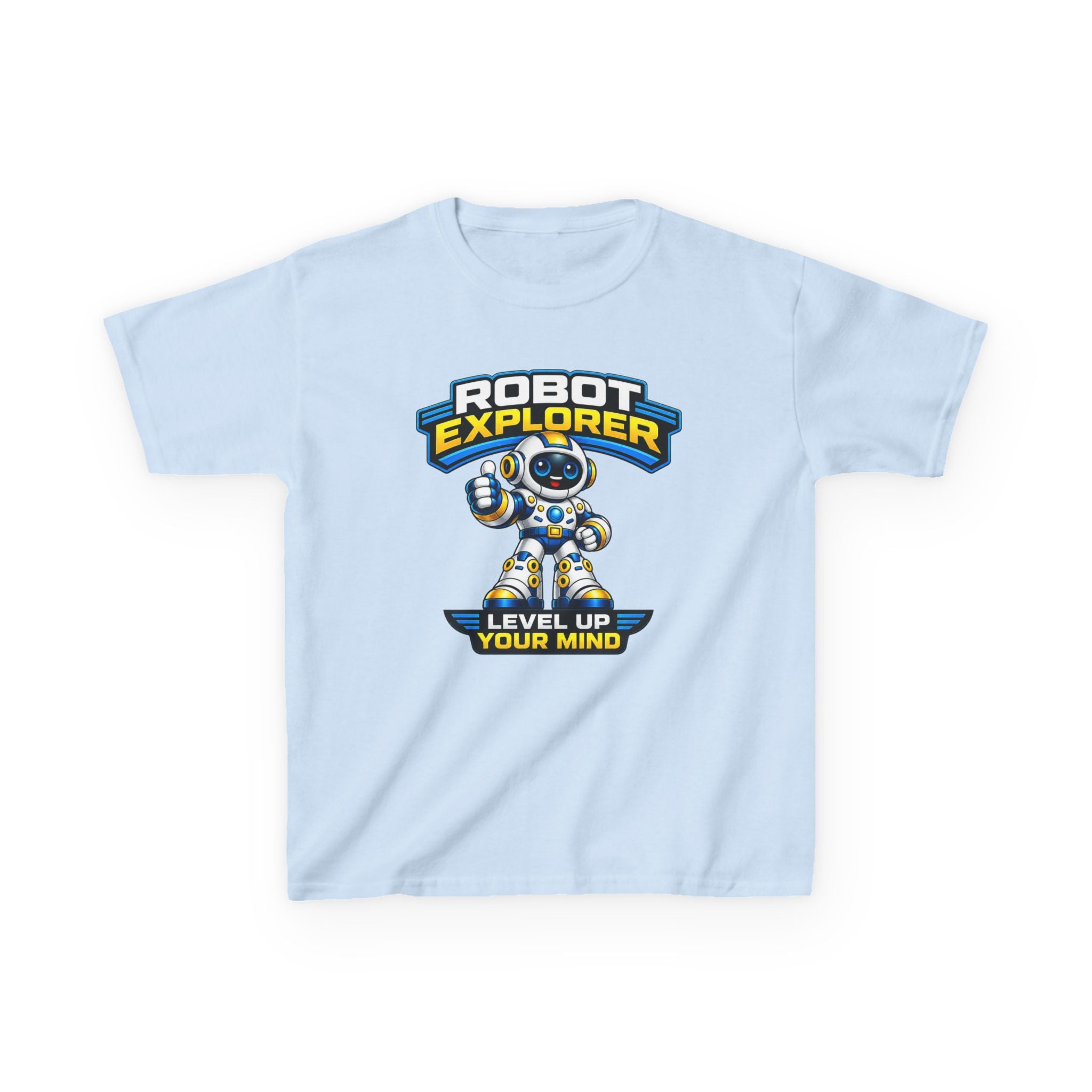 Kids T-Shirt – Robot Explorer 'Level Up Your Mind' Graphic Tee