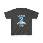 Kids Birthday Gaming T-Shirt — 'Level 2 Growing' Gamer Graphic Tee