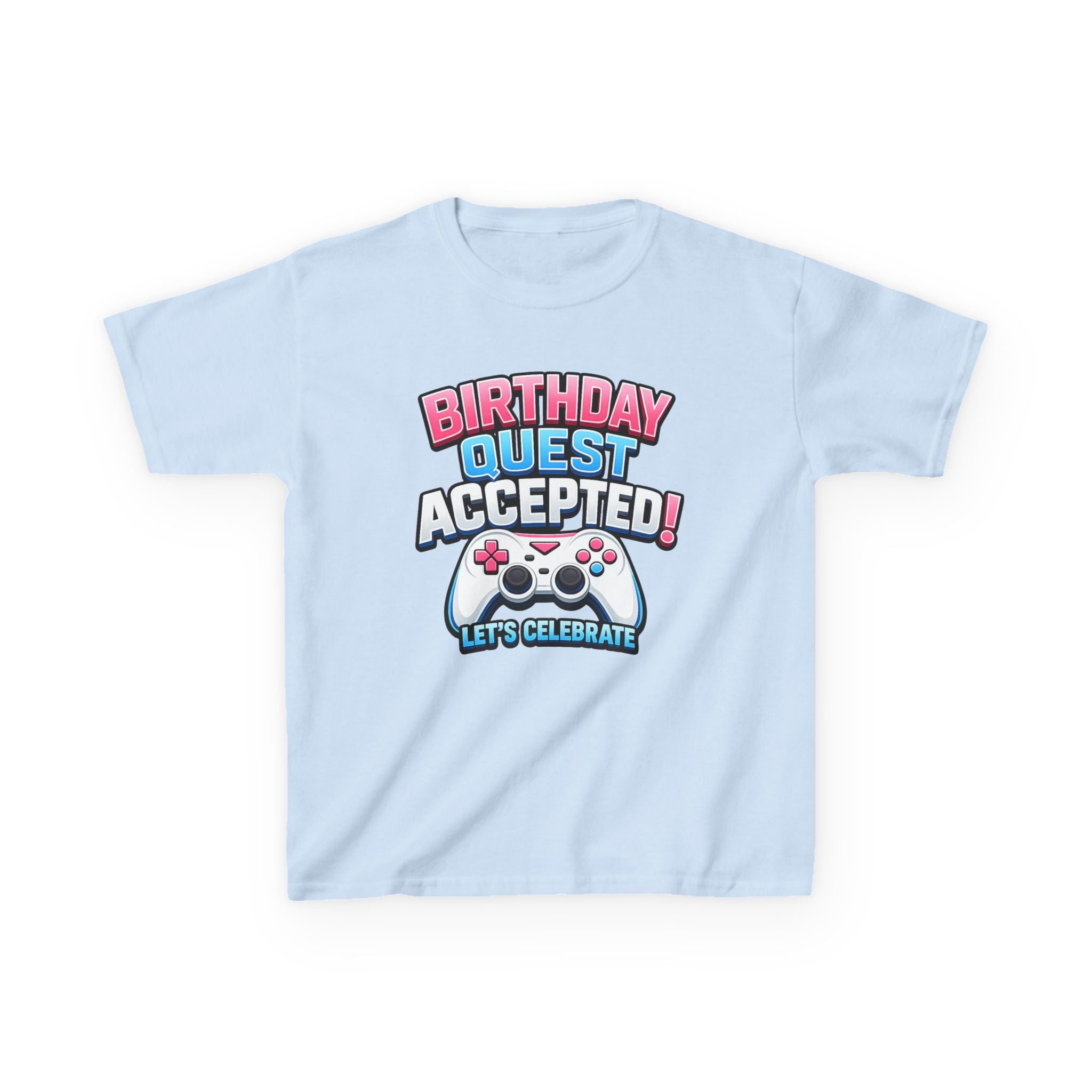 Kids Birthday T-Shirt — 'Birthday Quest Accepted' Gamer Birthday Graphic Tee