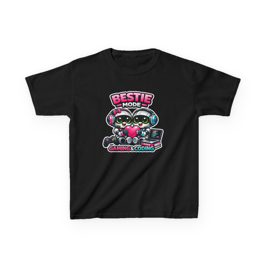Kids Gaming T-Shirt — 'Bestie Mode' Cute Robot Friends Gaming & Coding Graphic Tee