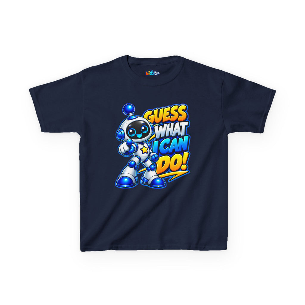 Kidxtr™ Kids Robot T-Shirt — 'Guess What I Can Do' Robot Graphic Tee