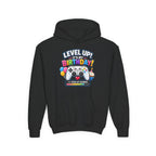 Kidxtr™ Kids Birthday Hoodie — 'Level Up, It’s My Birthday' Cartoon Graphic Sweatshirt