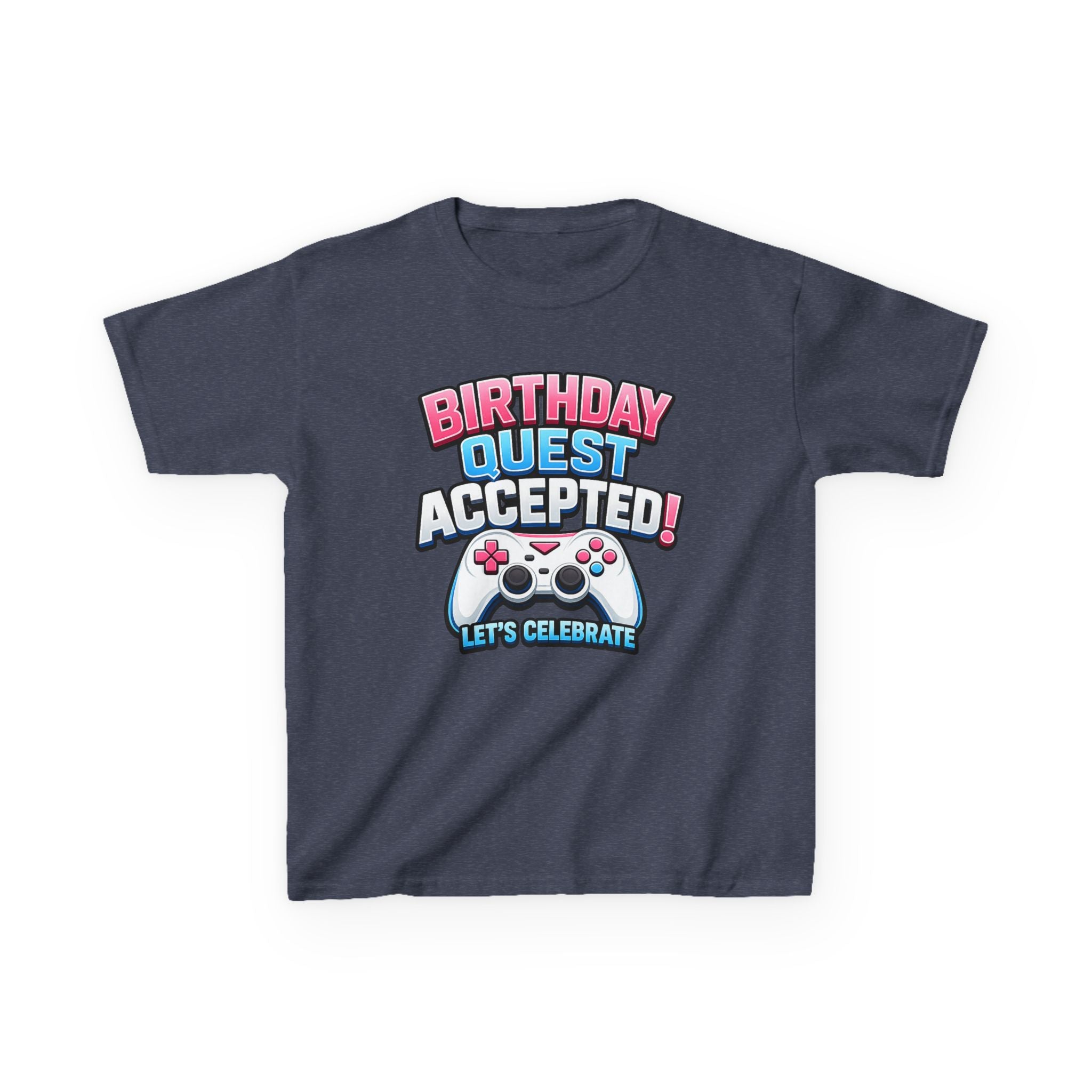 Kids Birthday T-Shirt — 'Birthday Quest Accepted' Gamer Birthday Graphic Tee