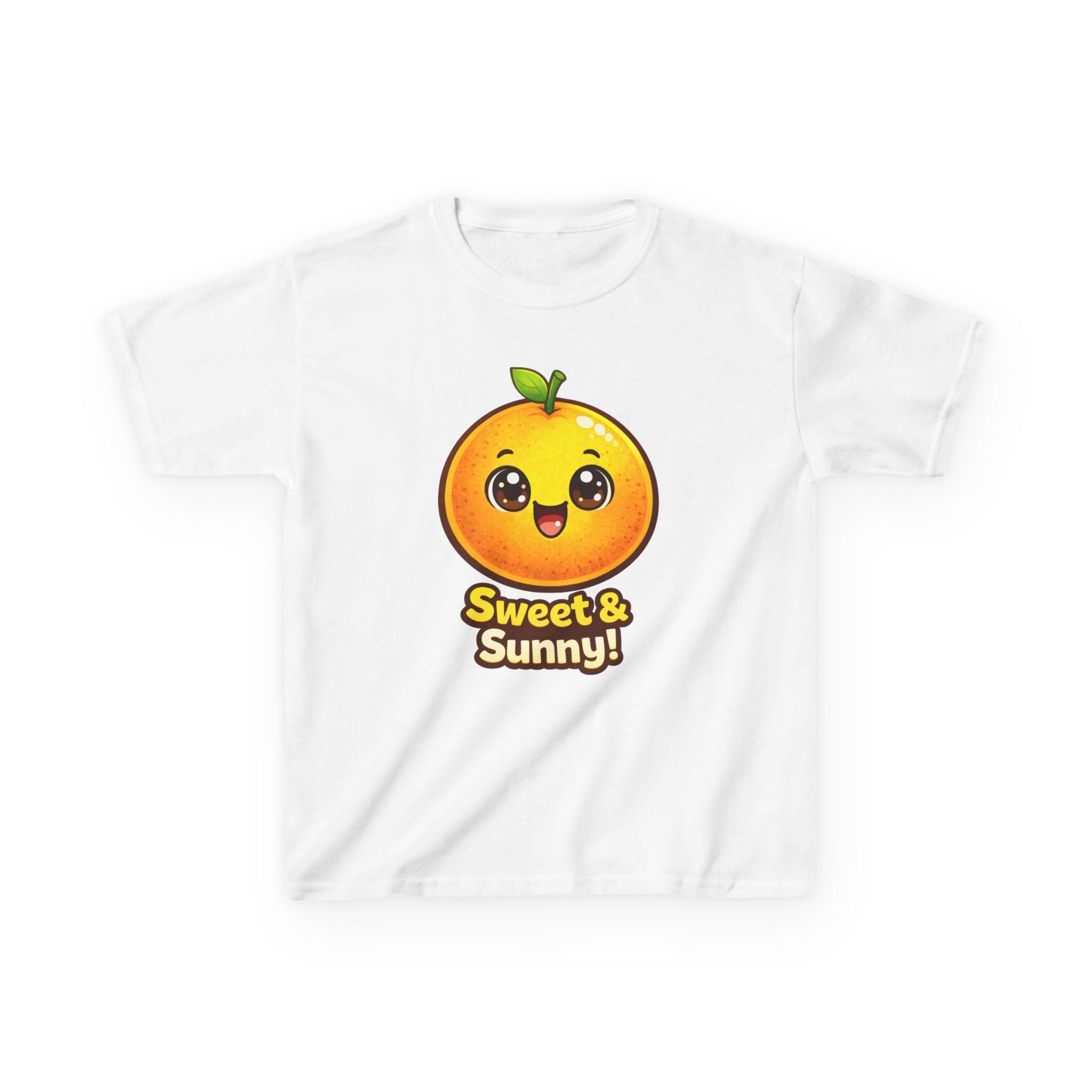 Kids Food T-Shirt — 'Sweet & Sunny!' Kawaii Orange Graphic Tee