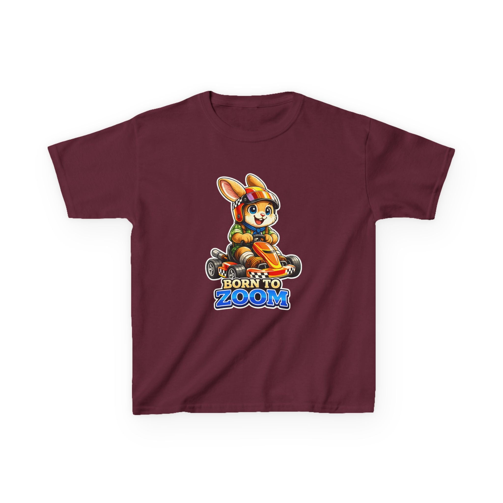 Kids Racing T-Shirt — 'Born to Zoom' Racing Bunny Graphic Tee