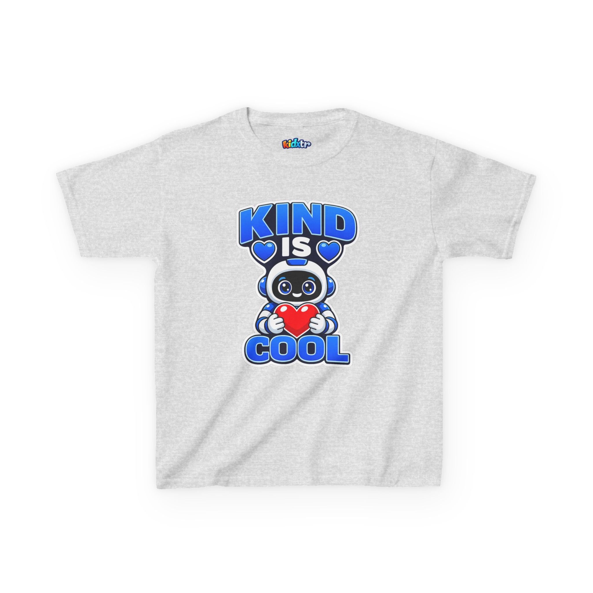 Kidxtr™ Kids Robot T-Shirt — 'Kind Is Cool' Heart Graphic Tee