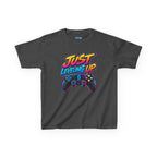 Kidxtr™ Kids Gaming T-Shirt — 'Just Leveling Up' Controller Graphic Tee