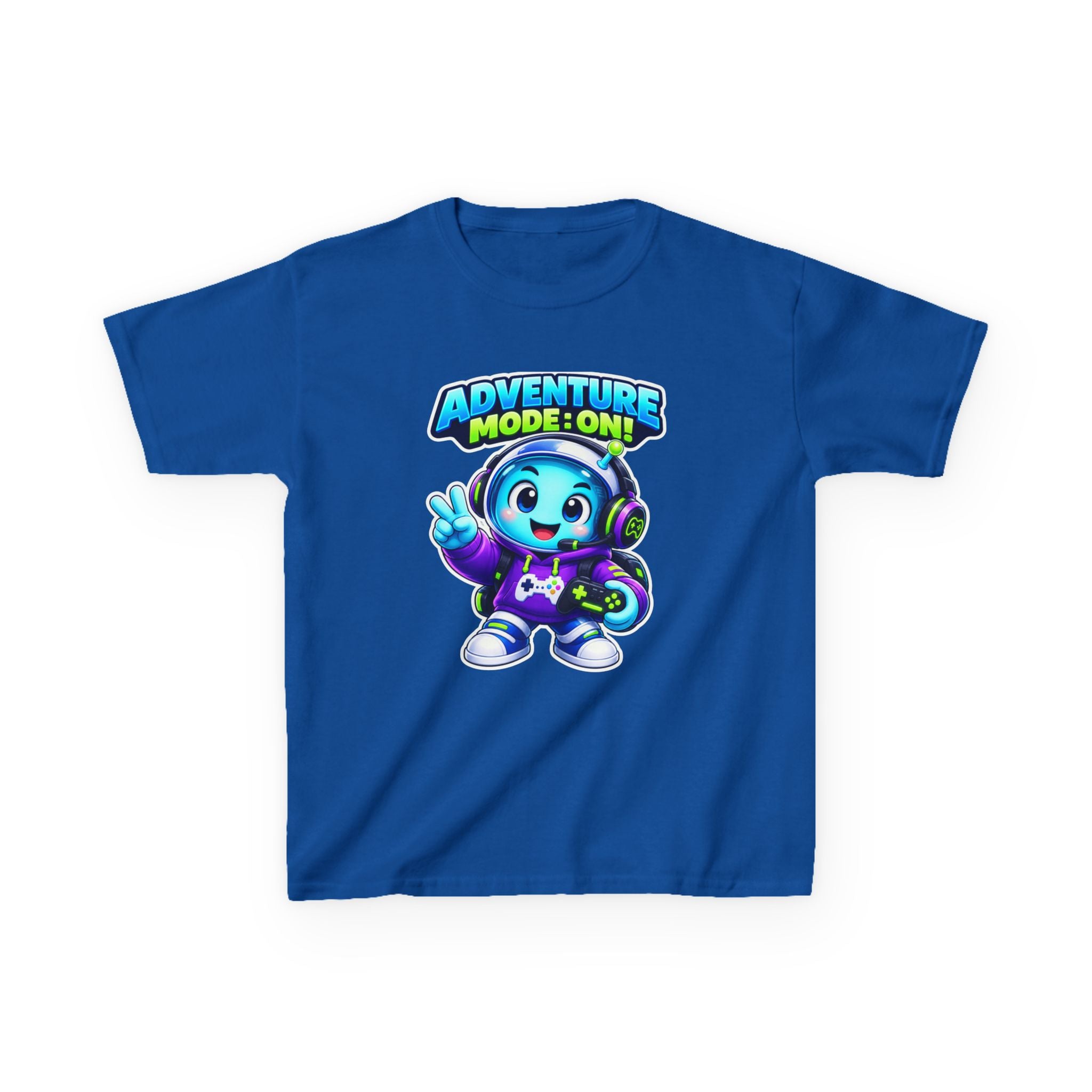 Kids Adventure T-Shirt — 'Adventure Mode On!' Cute Gamer Alien Graphic Tee