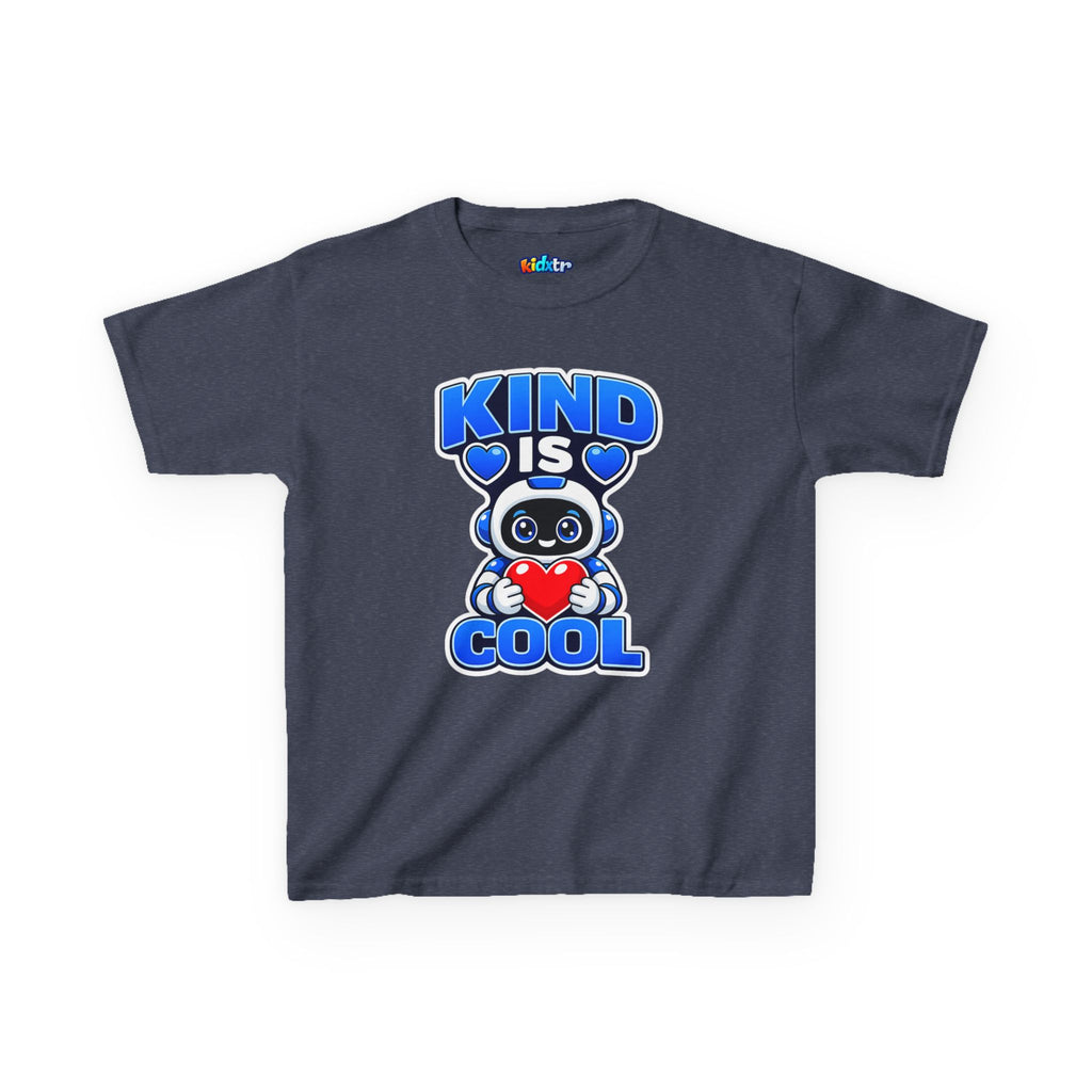 Kidxtr™ Kids Robot T-Shirt — 'Kind Is Cool' Heart Graphic Tee