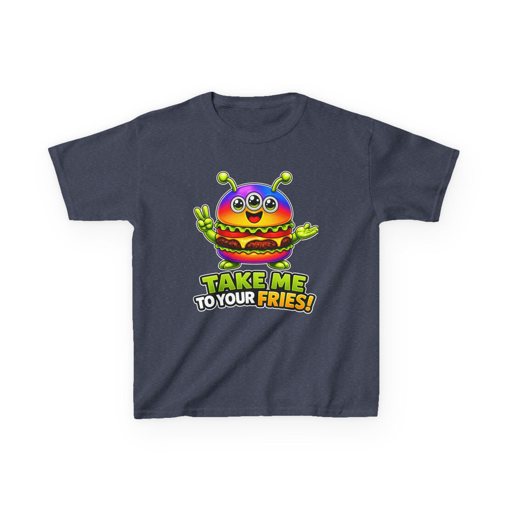 Kids Alien T-Shirt — 'Take Me to Your Fries' Cute Alien Burger Graphic Tee