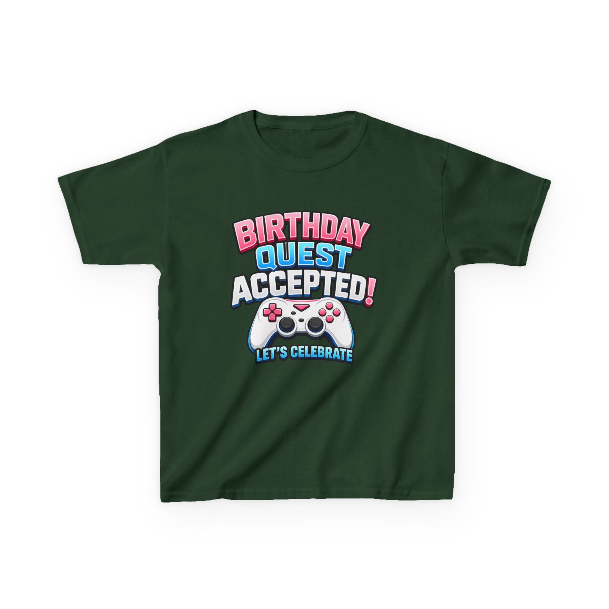 Kids Birthday T-Shirt — 'Birthday Quest' Gamer Controller Graphic Tee
