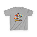 Kids Tee — "Dream Big Explore More" Rocket Dog Space Graphic