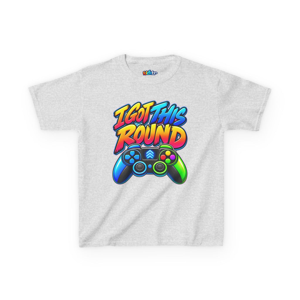 Kidxtr™ Kids Gamer T-Shirt — 'I Got This Round' Gaming Graphic Tee