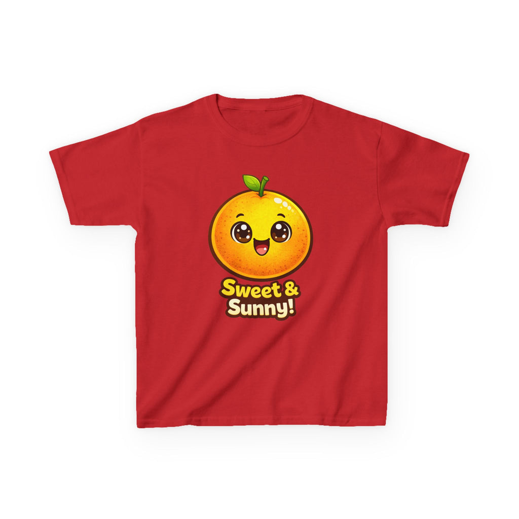 Kids Food T-Shirt — 'Sweet & Sunny!' Kawaii Orange Graphic Tee