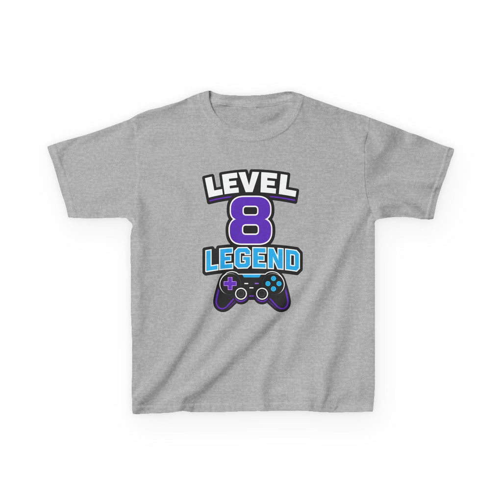 Kids Gaming T-Shirt — 'Level 8 Legend' Gamer Graphic Tee