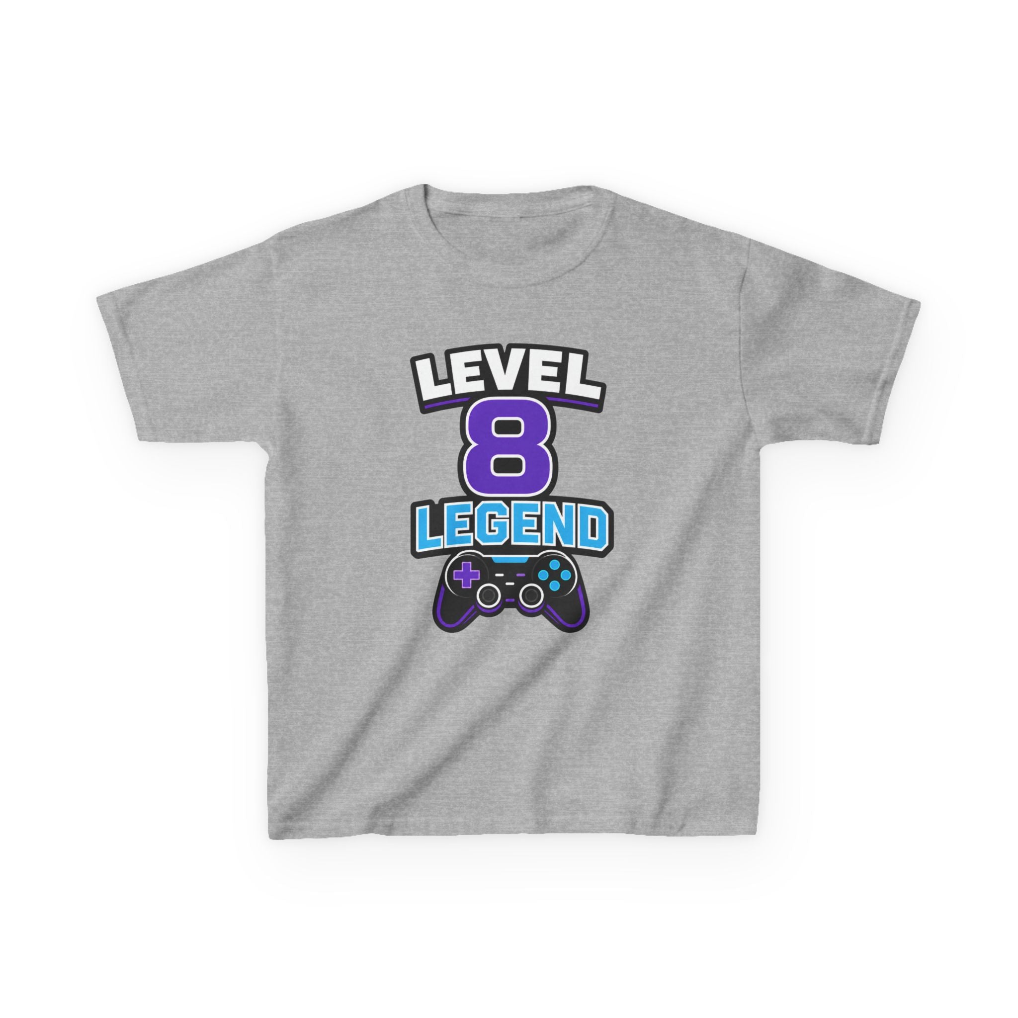 Kids Gaming T-Shirt — 'Level 8 Legend' Gamer Graphic Tee