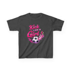 Kids Soccer T-Shirt — 'Kick Like a Girl' Soccer Graphic Tee