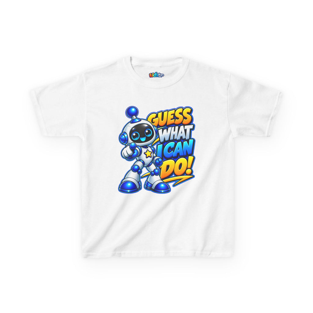 Kidxtr™ Kids Robot T-Shirt — 'Guess What I Can Do' Robot Graphic Tee
