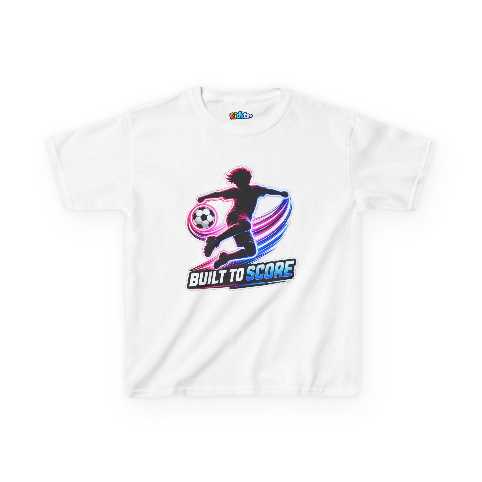 Kidxtr™ Kids Soccer T-Shirt — 'Built to Score' Soccer Graphic Tee