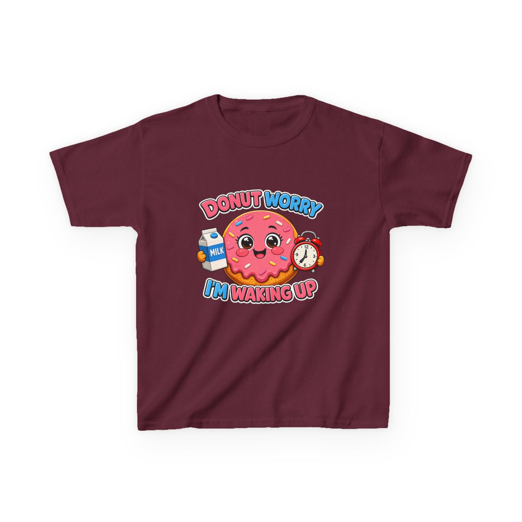Kids Donut T-Shirt — 'Donut Worry' Cute Breakfast Cartoon Graphic Tee