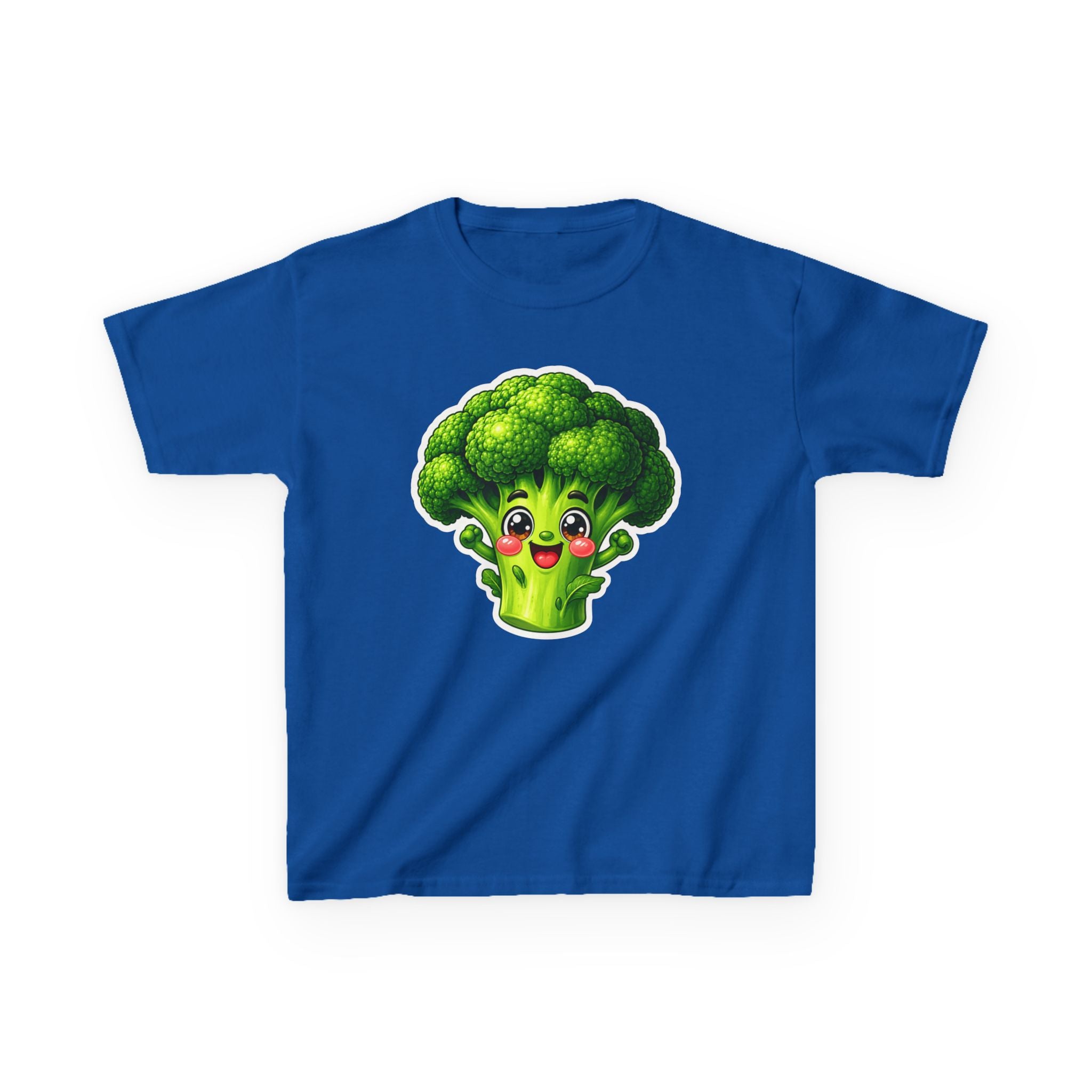 Kids Veggie T-Shirt — 'Eat Your Greens' Cute Smiling Broccoli Graphic Tee