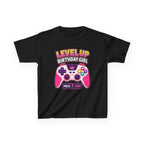 Kids Gaming T-Shirt — 'Level Up Birthday Girl' Gamer Graphic Tee