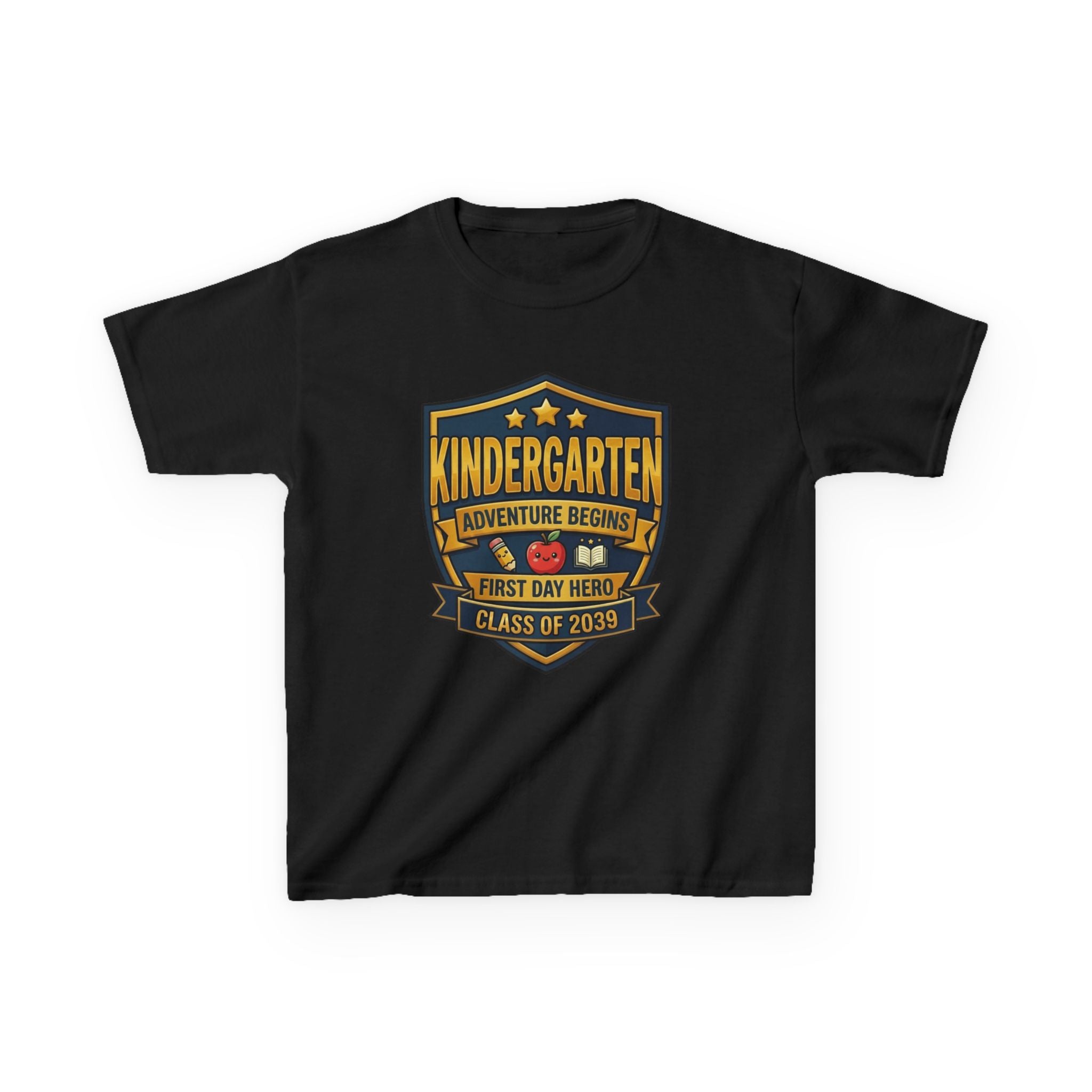 Kids School T-Shirt — 'Adventure Begins' Kindergarten First Day Hero Tee