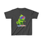 Kids Gaming T-Shirt — 'Level Up Fun!' Chameleon Gamer Graphic Tee