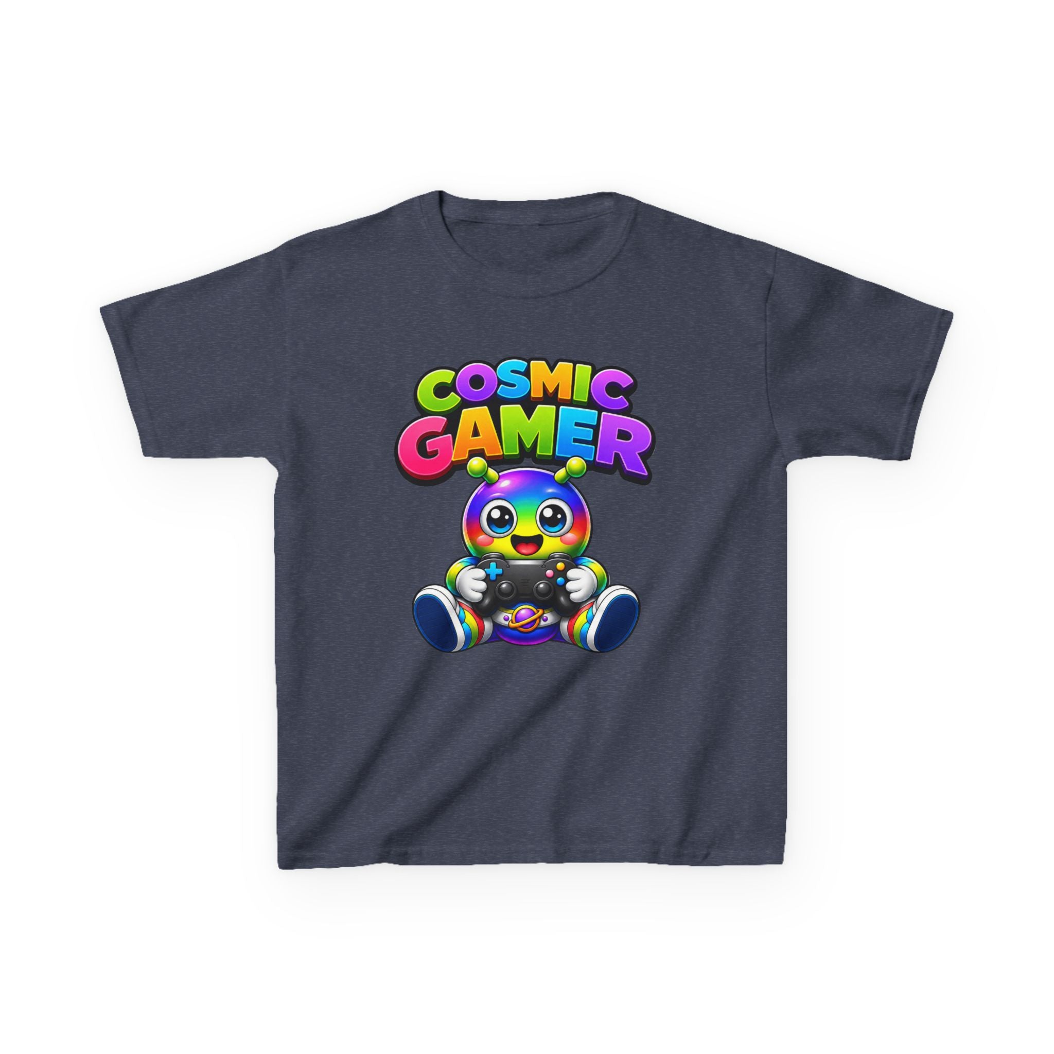 Kids Cosmic Gamer T-Shirt — 'Cosmic Gamer' Rainbow Alien Controller Graphic Tee