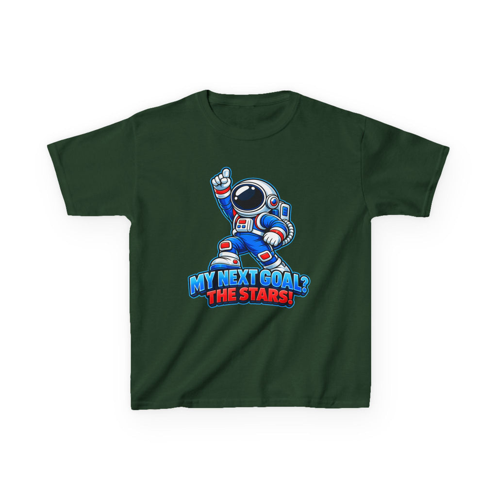 Kidxtr™ Kids Space T-Shirt — 'My Next Goal: The Stars' Astronaut Graphic Tee